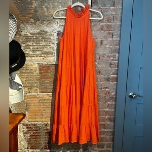 ENTRO Beautiful Orange Summer Dress Sz S